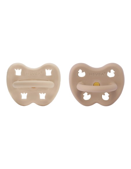 Lot de 2 Tétines physiologiques en caoutchouc naturel Tag Beige & Sand