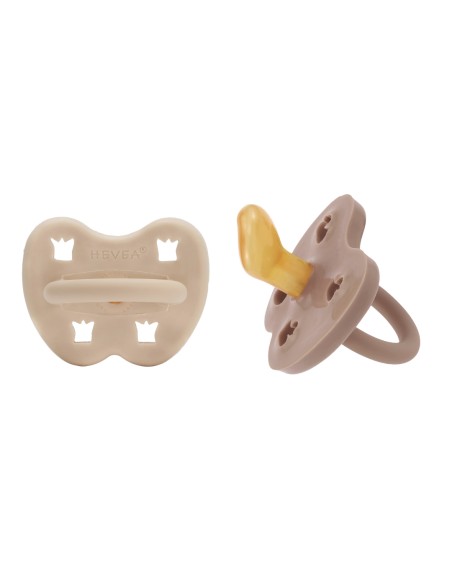 Lot de 2 Tétines physiologiques en caoutchouc naturel Tag Beige & Sand