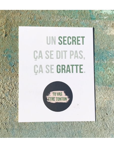 Carte annonce à gratter Annonce Grossesse Tu vas être Tonton