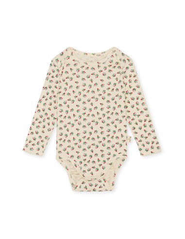 Body à manches Longues en coton biologique Fleur Tricolore