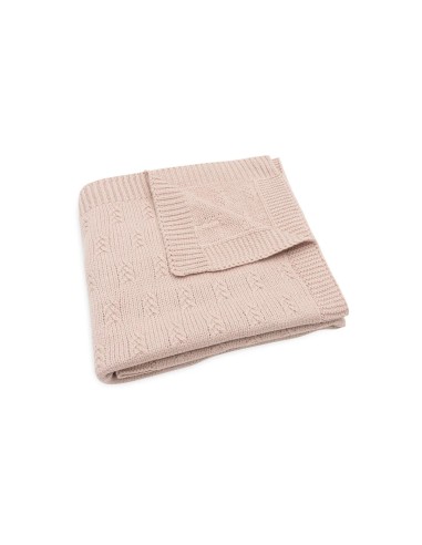 Couverture en maille tricotée Grain Knit Rose