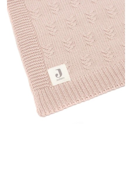 Couverture en maille tricotée Grain Knit Rose