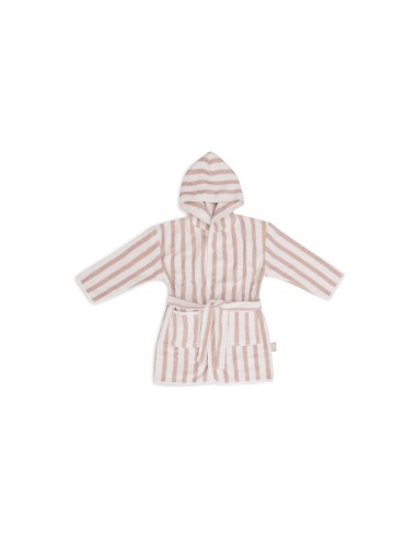 Peignoir de bain en coton biologique Rayé Rose Rose 1 - 2 ans