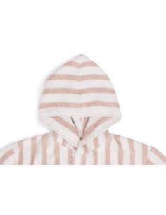 Peignoir de bain en coton biologique Rayé Rose 2