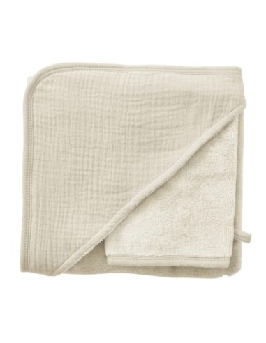 Cape de bain & Gant de toilette Coton Bambou...