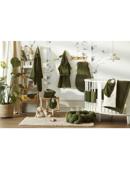 Cape de bain & Gant de toilette Coton Bambou Vert Fougère