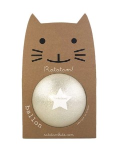 Ballon Pailleté Summer Argent Chat 15 cm - Ratatam
