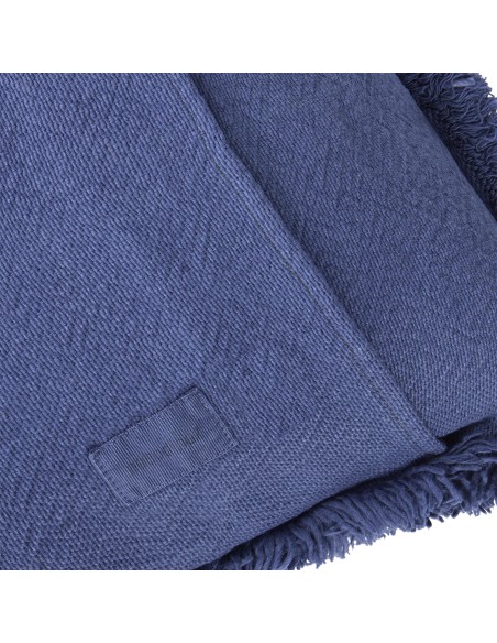 Coussin à Franges Landscape Bleu Cobalt