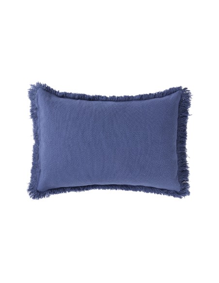 Coussin à Franges Landscape Bleu Cobalt