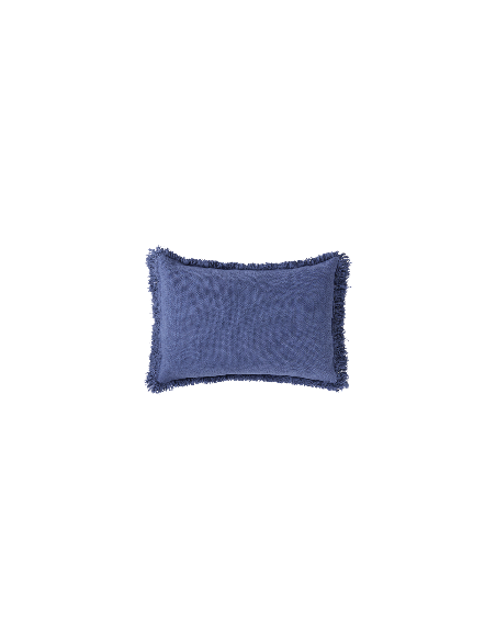 Coussin à Franges Landscape Bleu Cobalt