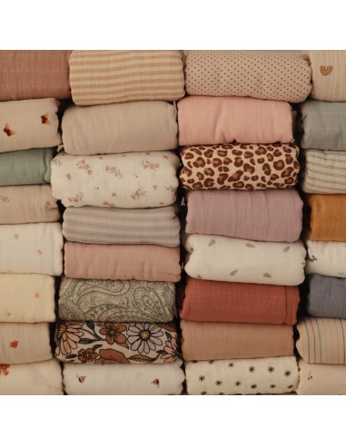 Grand Lange coton bio imprimé Bees Abeilles...