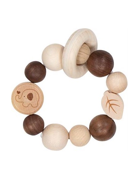 Hochet Anneau de Dentition en Bois - Éléphant