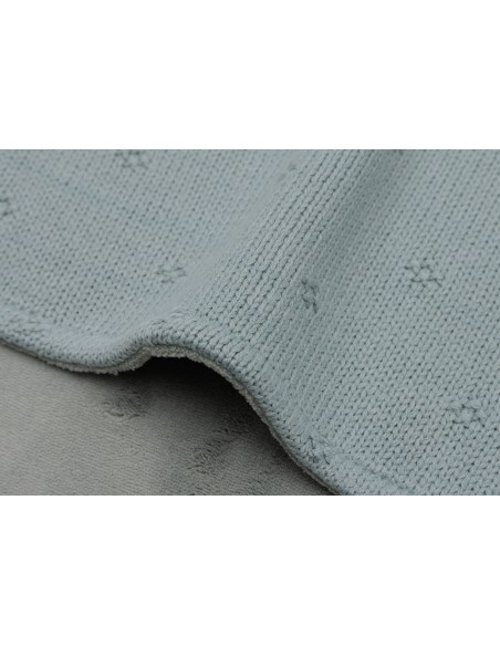 Couverture en maille tricotée et velours Cosy Knit 75x100cm Sea Green