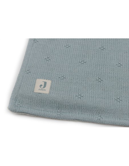 Couverture en maille tricotée et velours Cosy Knit 75x100cm Sea Green