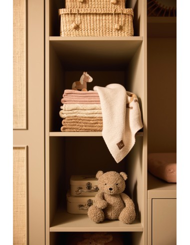 Couverture en maille tricotée et velours Cosy...