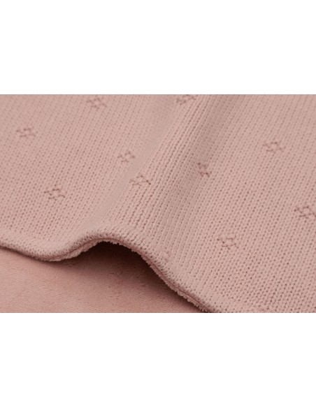 Couverture en maille tricotée et velours Cosy Knit 75x100cm Wild Rose