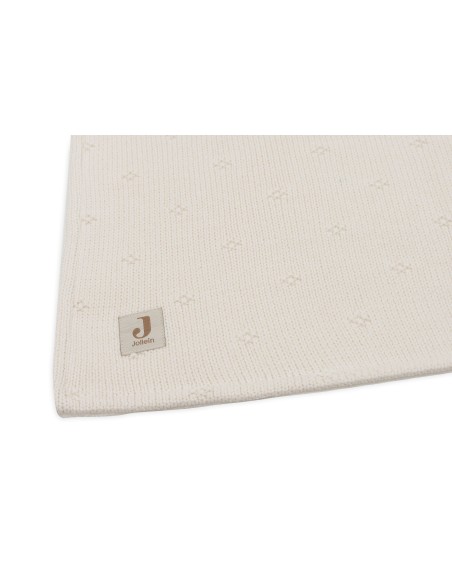 Couverture en maille tricotée et velours Cosy Knit 75x100cm Ivory