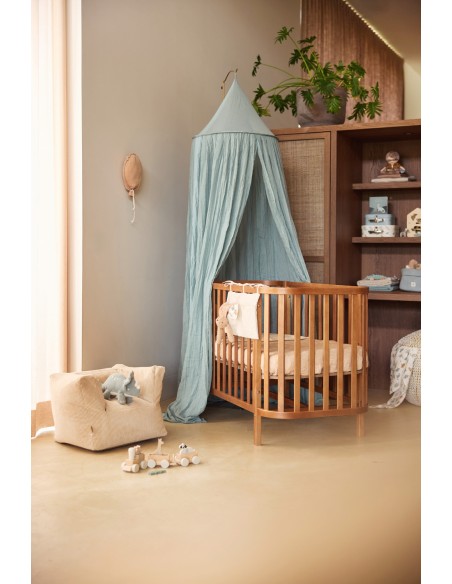 Fauteuil Pouf pour Enfant Velours Côte Beige