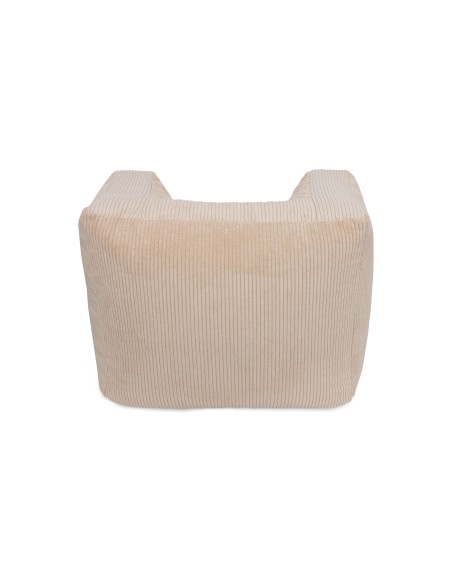 Fauteuil Pouf pour Enfant Velours Côte Beige