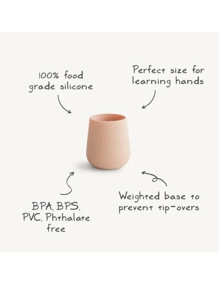 Mini Gobelet d'apprentissage en silicone souple Cambridge Blue Mushie
