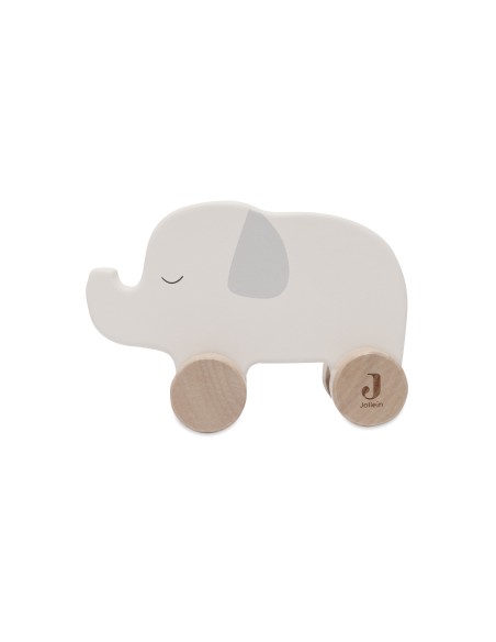 Éléphant en bois jouet à pousser