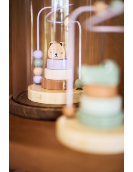 Tour d'empilage en Bois à Spirale Jungle Jambo Cheetah