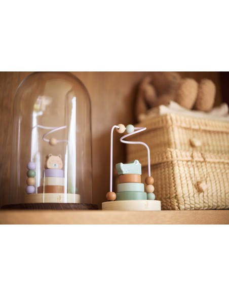 Tour d'empilage en Bois à Spirale Jungle Jambo Cheetah