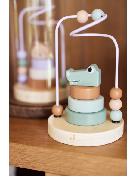 Tour d'empilage en Bois à Spirale Jungle Jambo Croco