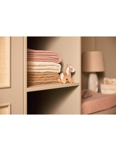 Cheval en bois jouet à pousser