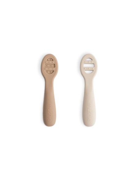 Pré Cuillères d'apprentissage Mushie (x2) Beige & Sable