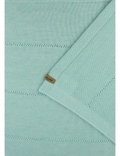 Couverture pour bébé en Laine de Mérinos 75 x 100 Vert d'Eau 2