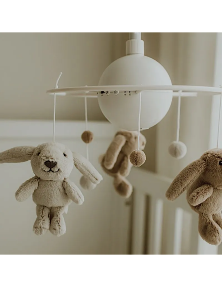 Mobile de lit musical Milo Lapins - rechargeable à télécommande