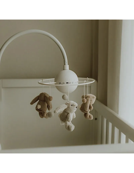 Mobile de lit musical Milo Lapins - rechargeable à télécommande