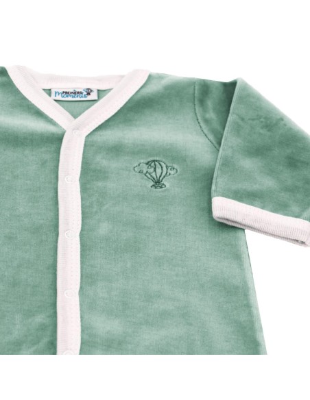 Pyjama Velours Vert Forêt en Coton biologique