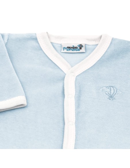 Pyjama Velours Bleu Azur en Coton biologique