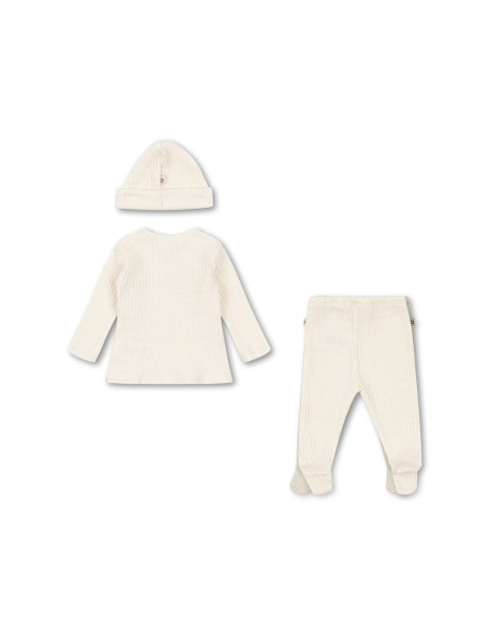 Coffret Cadeau Mia - Première Tenue Ensemble 2 pièces et Bonnet Coton biologique Cherry