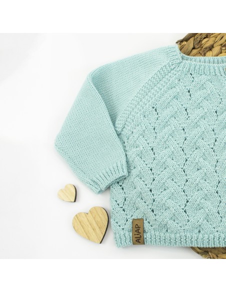 Gilet en Laine de Mérinos Vert d'eau