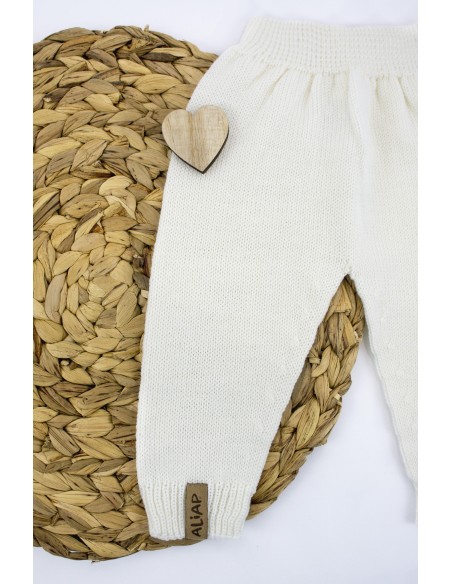 Pantalon en Laine de Mérinos Crème