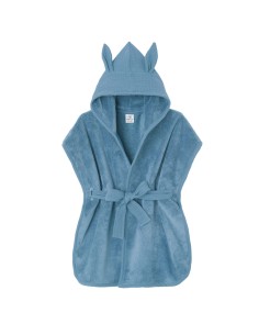 Poncho de bain Lapin en Bambou & Gaze coton Pierre Bleue
