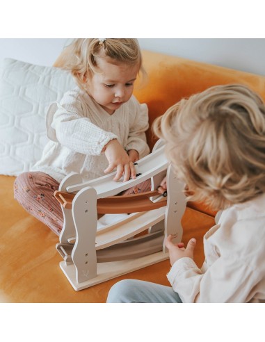 Circuit Toboggan à Voitures Nougat en Bois -...