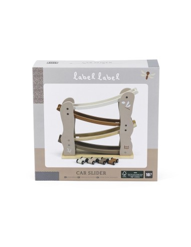 Circuit Toboggan à Voitures Nougat en Bois -...