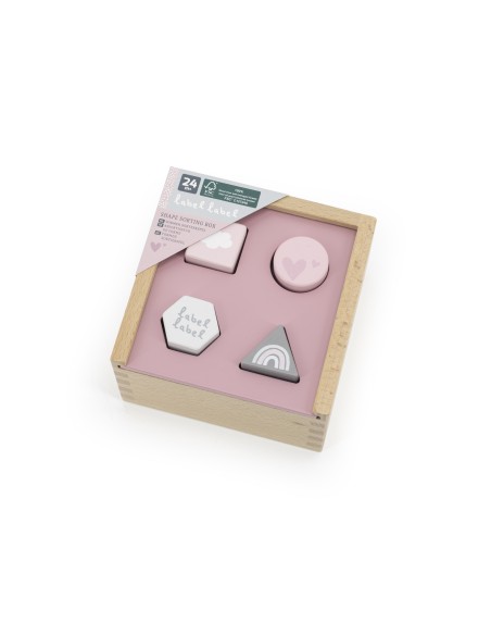Boîte à Formes en bois Rose - Label Label