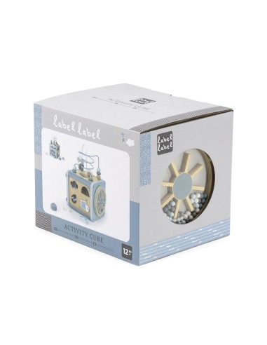 Cube d'Activité en Bois Bleu - Label Label