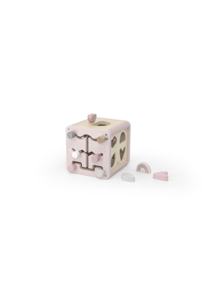 Cube d'Activité en Bois Rose - Label Label