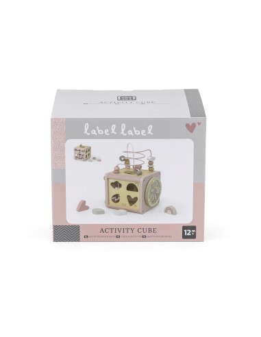 Cube d'Activité en Bois Rose - Label Label