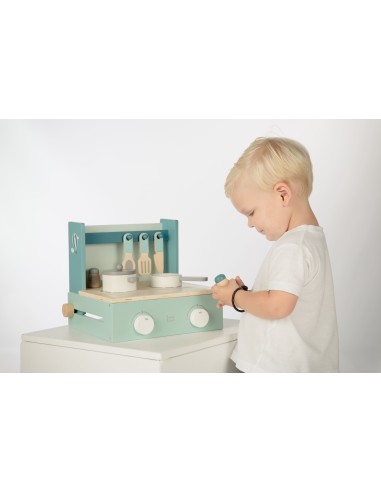 Petite Cuisine Pliable en Bois Vert - Label Label