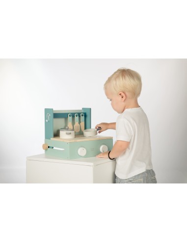 Petite Cuisine Pliable en Bois Vert - Label Label