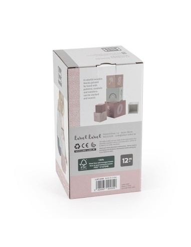 Gros Cubes à empiler en Bois Rose - Label Label