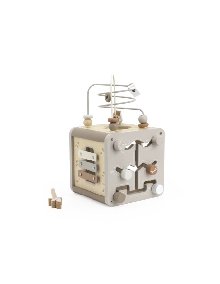 Cube d'Activité en Bois Nougat - Label Label