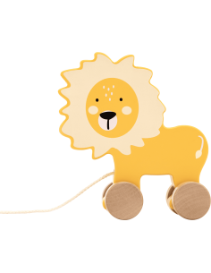 Jouet à Tirer Lion en Bois